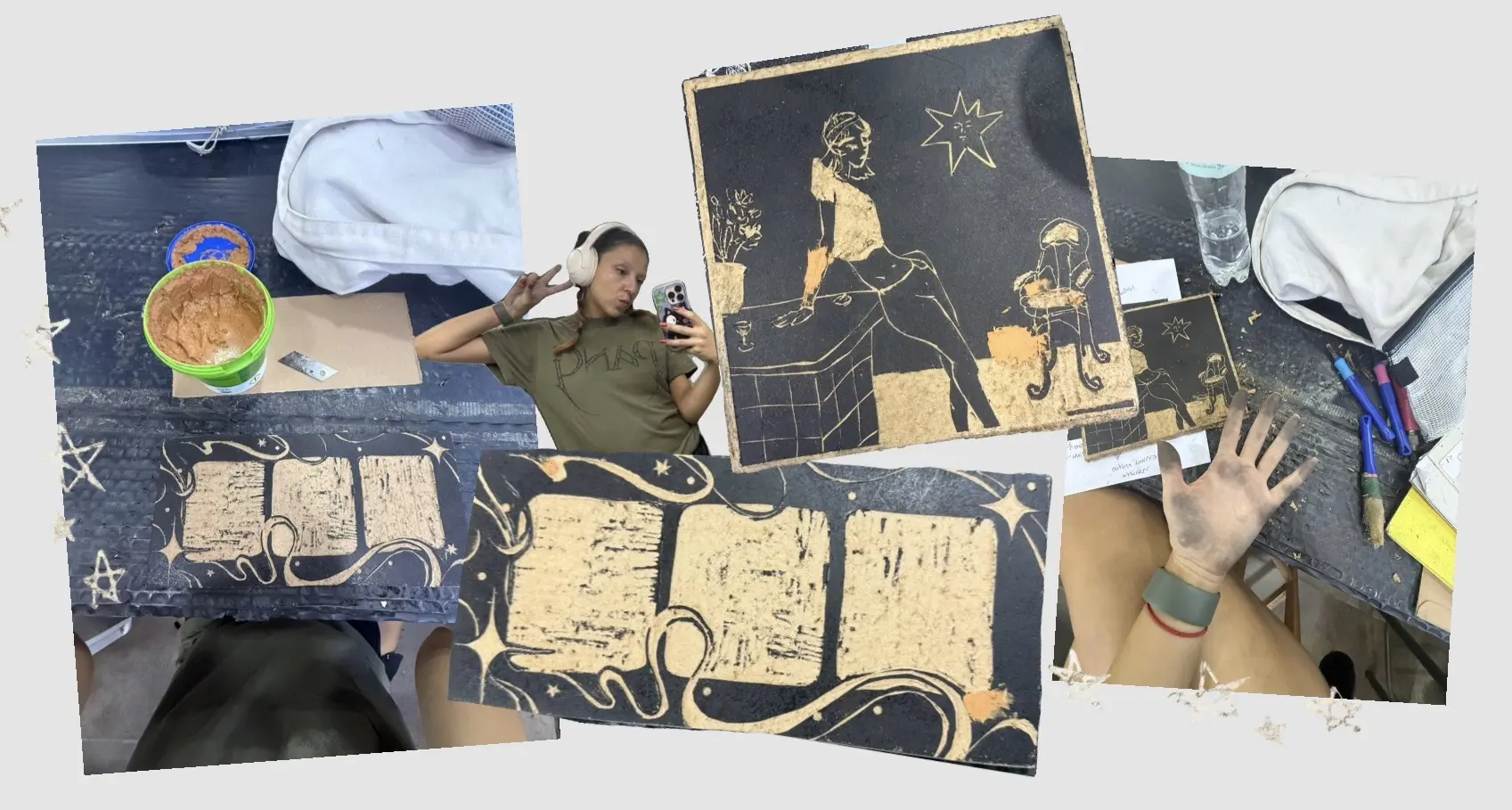 Back at the Studio – Woodblock Printing Experiments